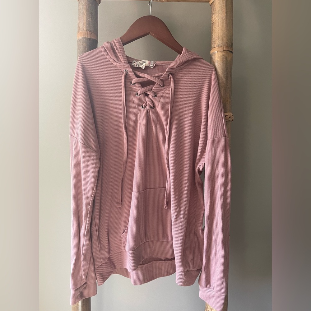 Pink Republic Pink Tie Front Sweatshirt